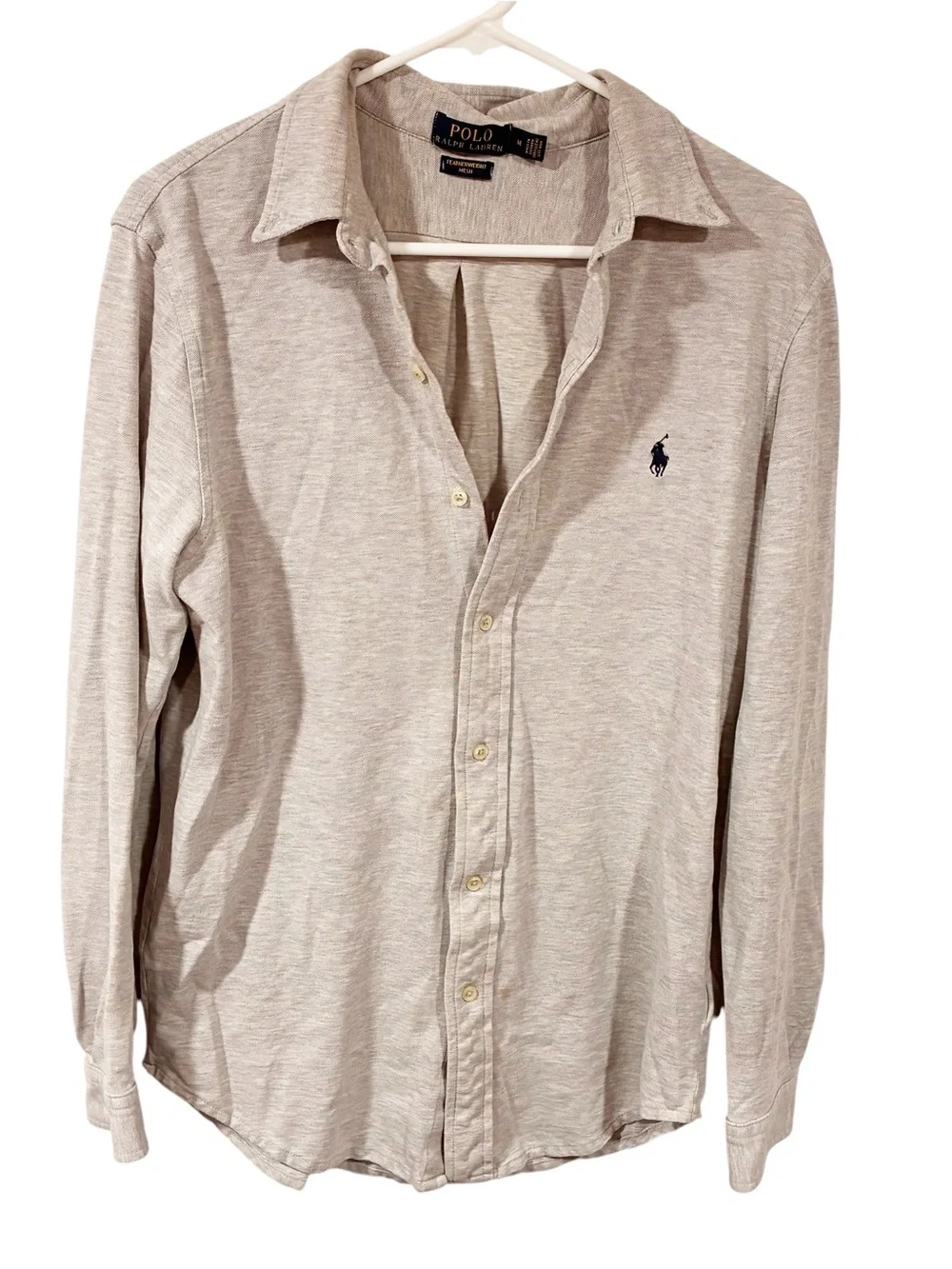 Polo Ralph Lauren Men’s Featherweight Mesh Button Front Shirt Grey Size Medium